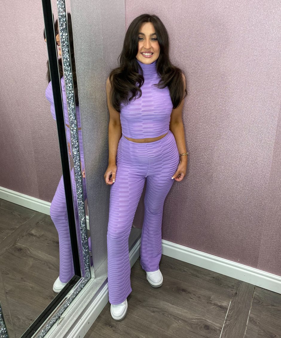 PURPLE HIGH NECK CO ORD