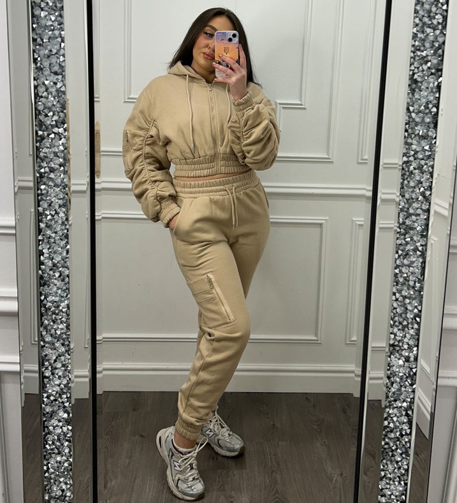 ruchedtracksuitbeige