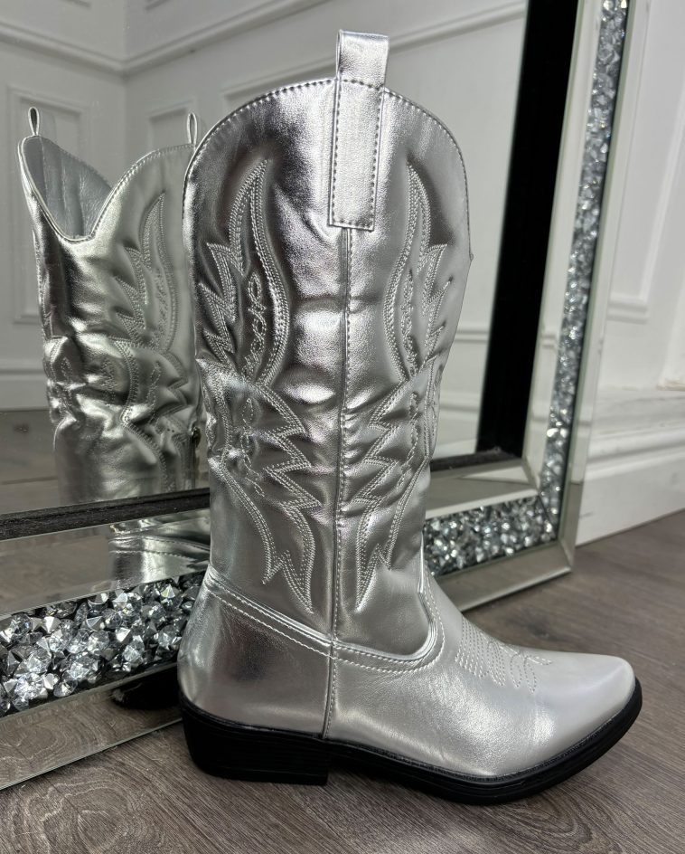Silver Cowboy Western Boot