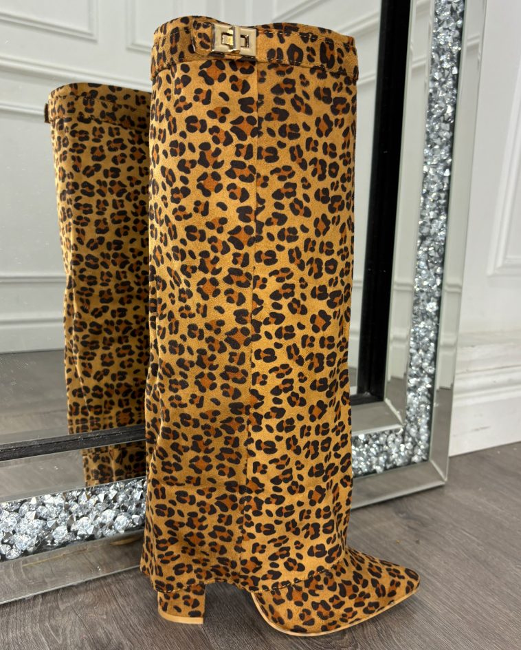 Leopard Print Fold Boot