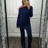 Bardot Top And Flare Trouser Co Ord - Navy