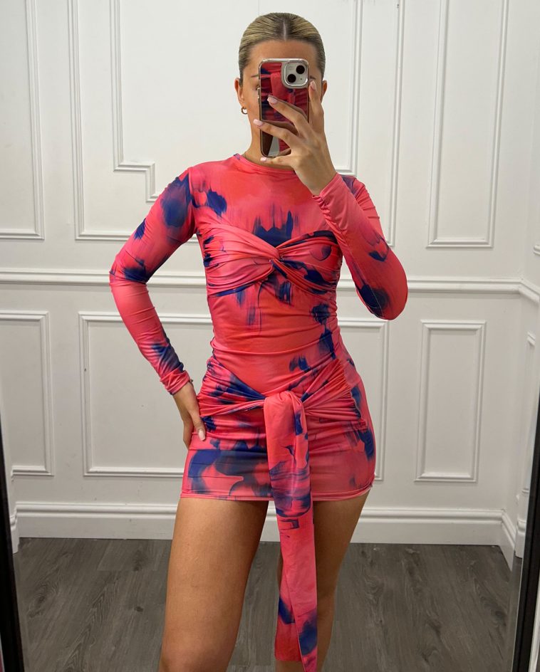 Knot Front Tie Dye Dress