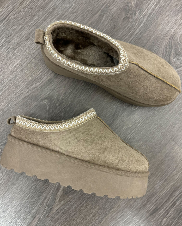 Taupe Faux Suede Platforms