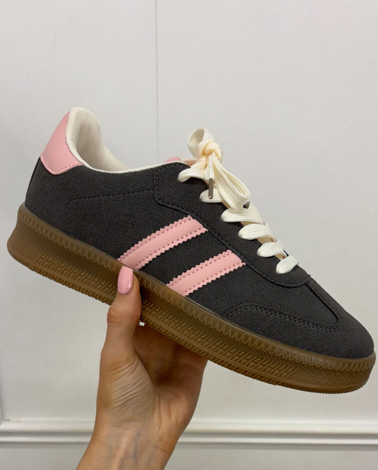Grey/Pink Stripe Trainer