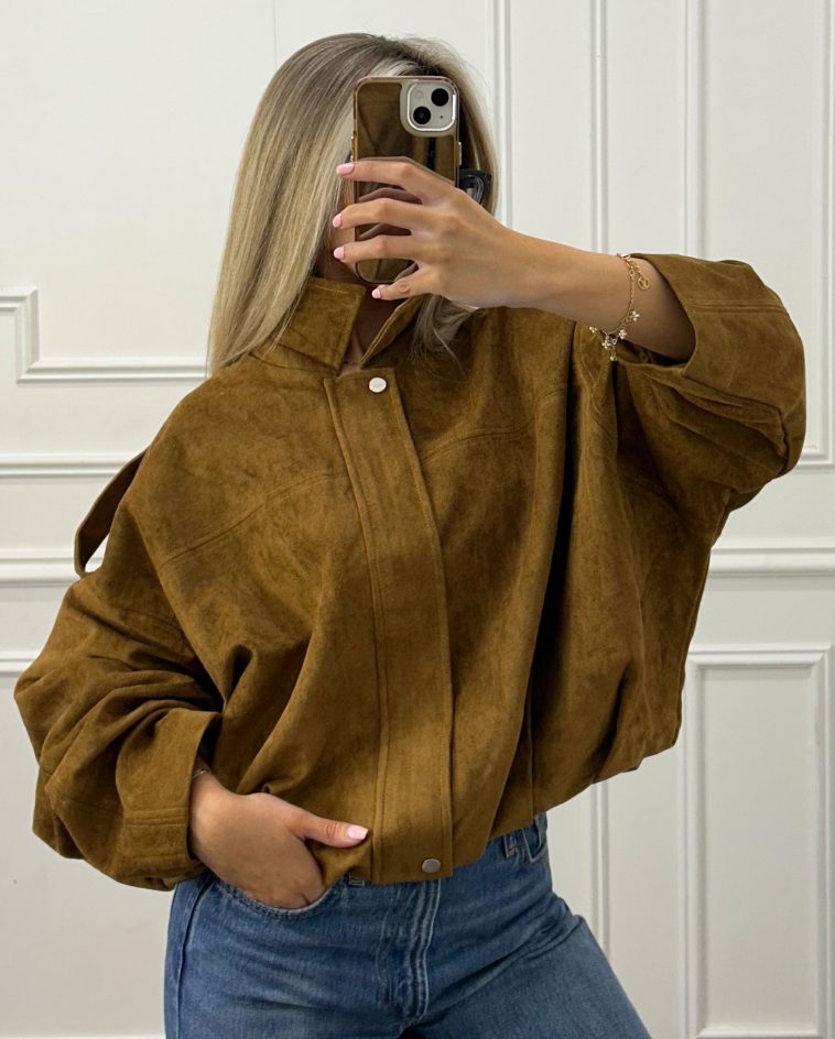Faux Suede Zip Jacket