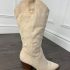 Faux Suede Cowboy Boots - Beige, UK 3