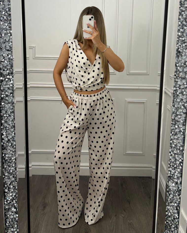 Polka Dot Top & Trouser Co Ord