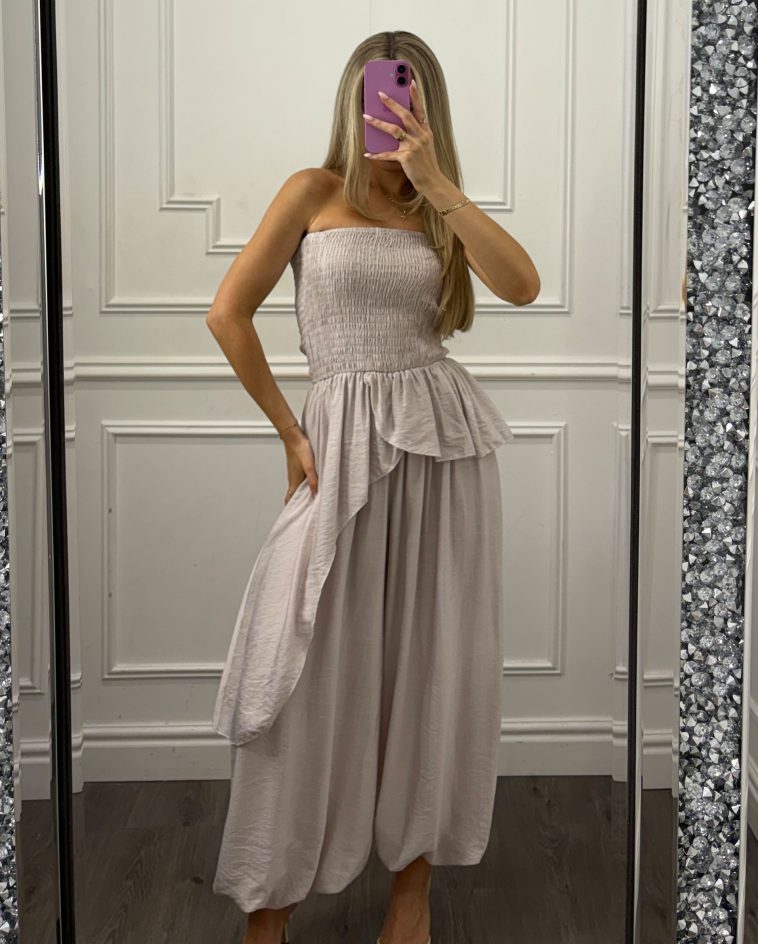Bandeau Drape Front Jumpsuit